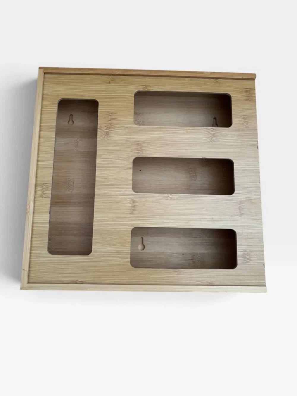 SpaceAid Bamboo Drawer / Wall Organizer For Bags With Sliding Lid